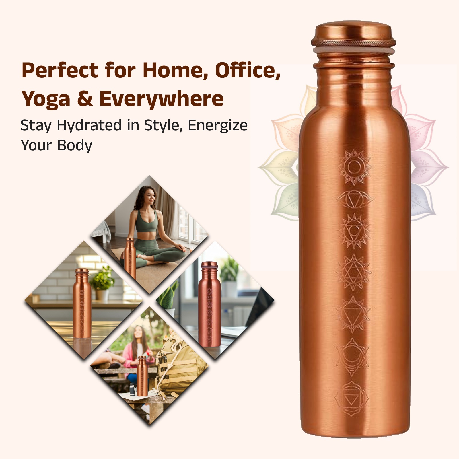 Copper Water Bottle Seven Chakara - Image 3